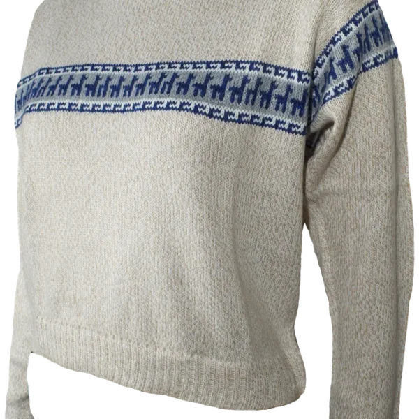 Women’s Design Round Neck Sweater – Adult Alpaca - Image 4