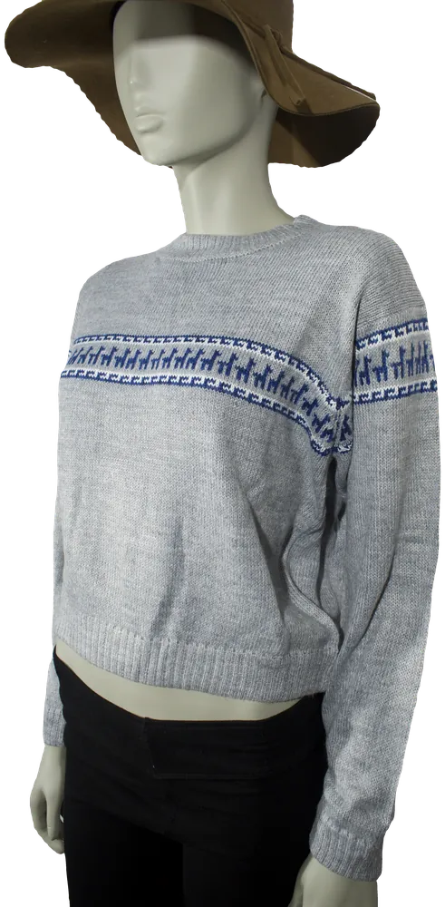Women’s Design Round Neck Sweater – Adult Alpaca